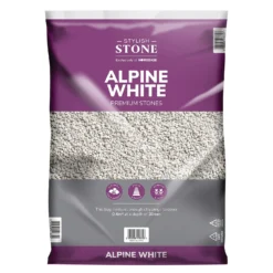 Stylish Stone Premium Alpine White Chippings - Large Pack - 19kg -Gardening Tool Store 12815203 2174902949019901
