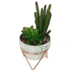 Artificial Succulent In Rose Gold Stand