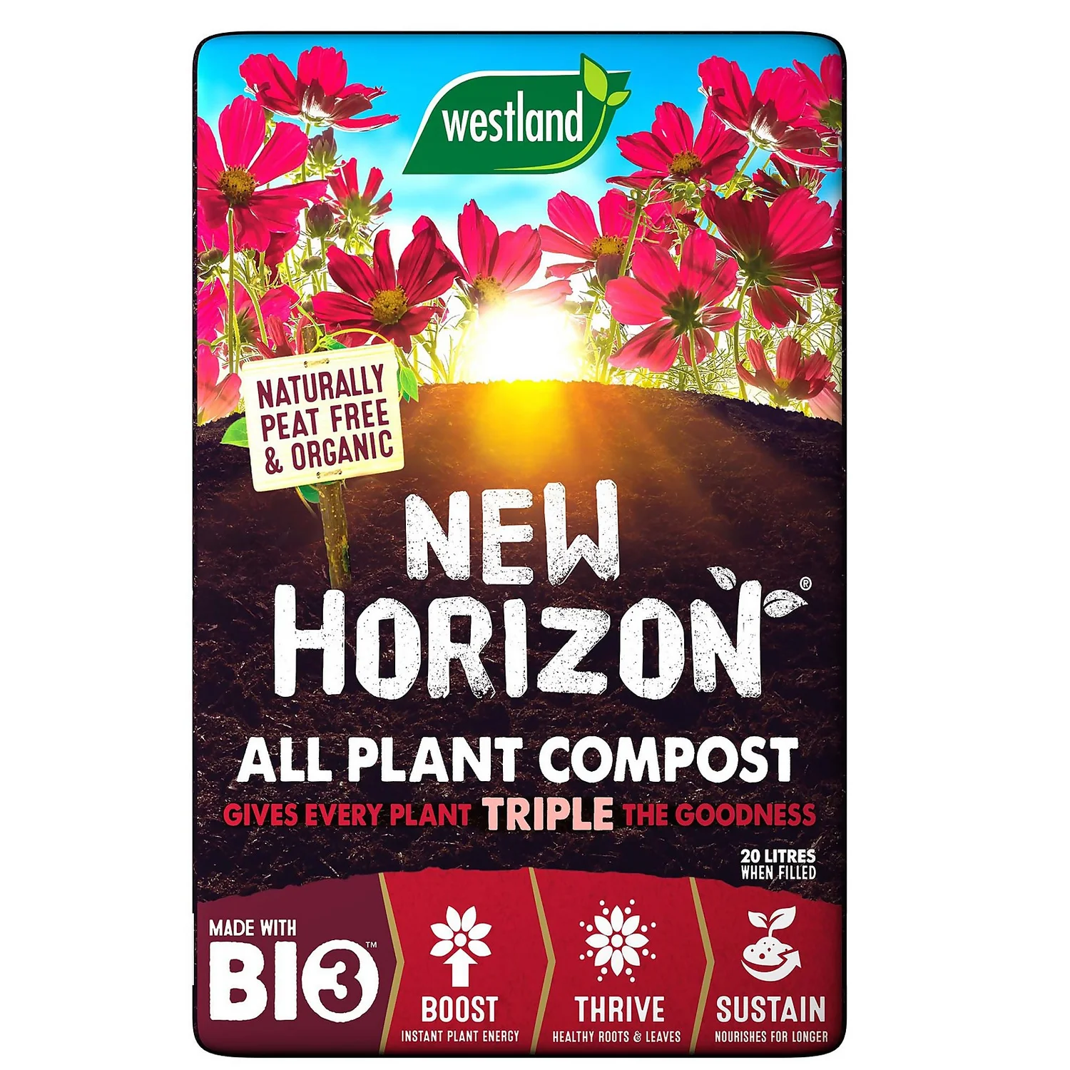 Westland New Horizon Peat Free All Plant Compost Mix - 20L 2 Westland New Horizon Peat Free All Plant Compost Mix - 20L - Image 2