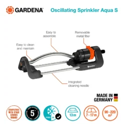 GARDENA Oscillating Sprinkler Aqua S 8 GARDENA Oscillating Sprinkler Aqua S -Gardening Tool Store 13043399 1354907564242398