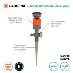 Gardena Comfort Circular Sprinkler Vario Spike -Gardening Tool Store 13043404 1015060198431329