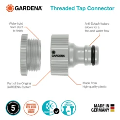 GARDENA Threaded Tap Hose Pipe Connector -Gardening Tool Store 13489625 4274920779907963