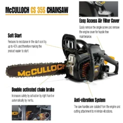 McCulloch CS35S Petrol Chainsaw -Gardening Tool Store 13524820 1434936888331379
