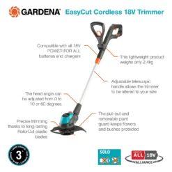 GARDENA EasyCut Cordless 18V Grass Trimmer -Gardening Tool Store 13524830 8114936346365854