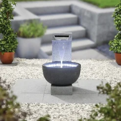 Stylish Fountain Solitary Pour Water Feature With LEDs -Gardening Tool Store 13846046 4544962028419153
