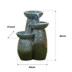 Stylish Fountain Glazed Trio Water Feature With LEDs 7 Stylish Fountain Glazed Trio Water Feature With LEDs -Gardening Tool Store 13846047 1304962028404822