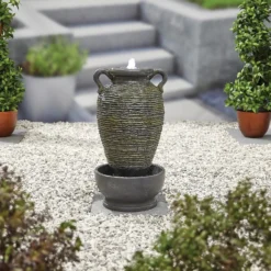 Stylish Fountain Rippling Vase Water Feature With LEDs -Gardening Tool Store 13846051 2064962028400313