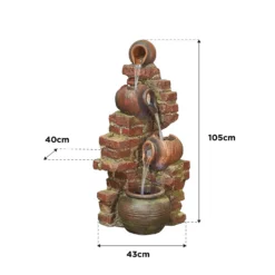 Stylish Fountain Flowing Jugs Water Feature With LEDs 5 Stylish Fountain Flowing Jugs Water Feature With LEDs -Gardening Tool Store 13846053 1464978881021036