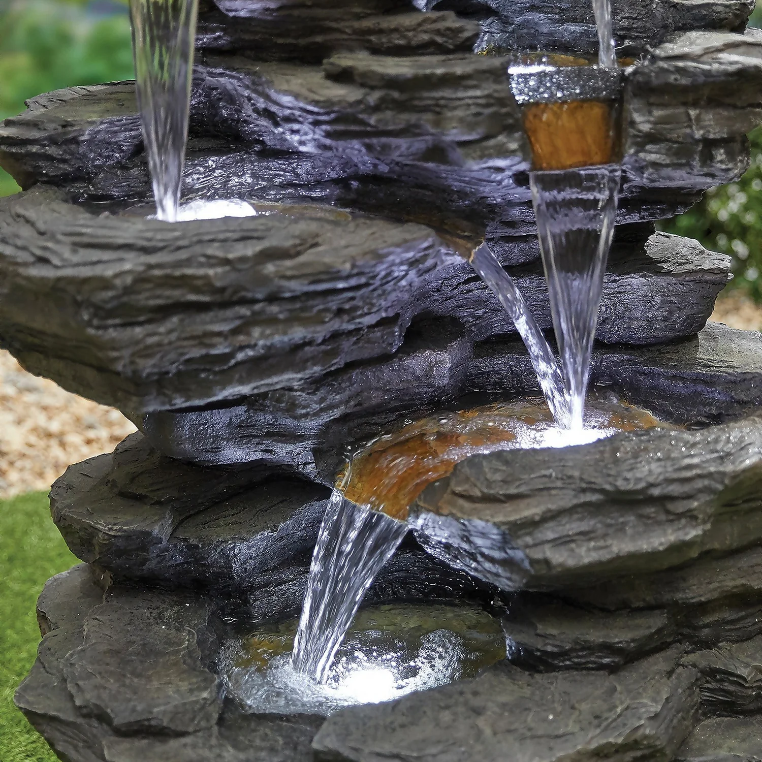 Stylish Fountain Hinoki Springs Water Feature With LEDs 3 Stylish Fountain Hinoki Springs Water Feature With LEDs - Image 3