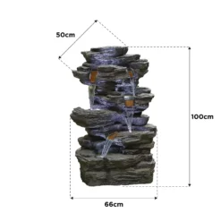 Stylish Fountain Hinoki Springs Water Feature With LEDs 11 Stylish Fountain Hinoki Springs Water Feature With LEDs -Gardening Tool Store 13846067 1224962027971052