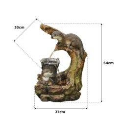 Stylish Fountain Otters Element Water Feature With LEDs 5 Stylish Fountain Otters Element Water Feature With LEDs -Gardening Tool Store 13846070 1334978880968539