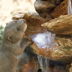 Stylish Fountain Otter Pools Water Feature With LEDs -Gardening Tool Store 13846071 4324962028308486