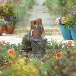 Stylish Fountain Playful Otters Water Feature With LEDs -Gardening Tool Store 13846072 1994962027889299