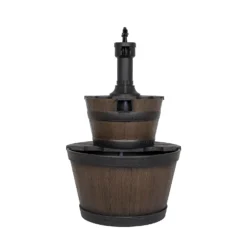 Stylish Fountain Whiskey Barrels Garden Water Feature -Gardening Tool Store 13944159 1945005845191088