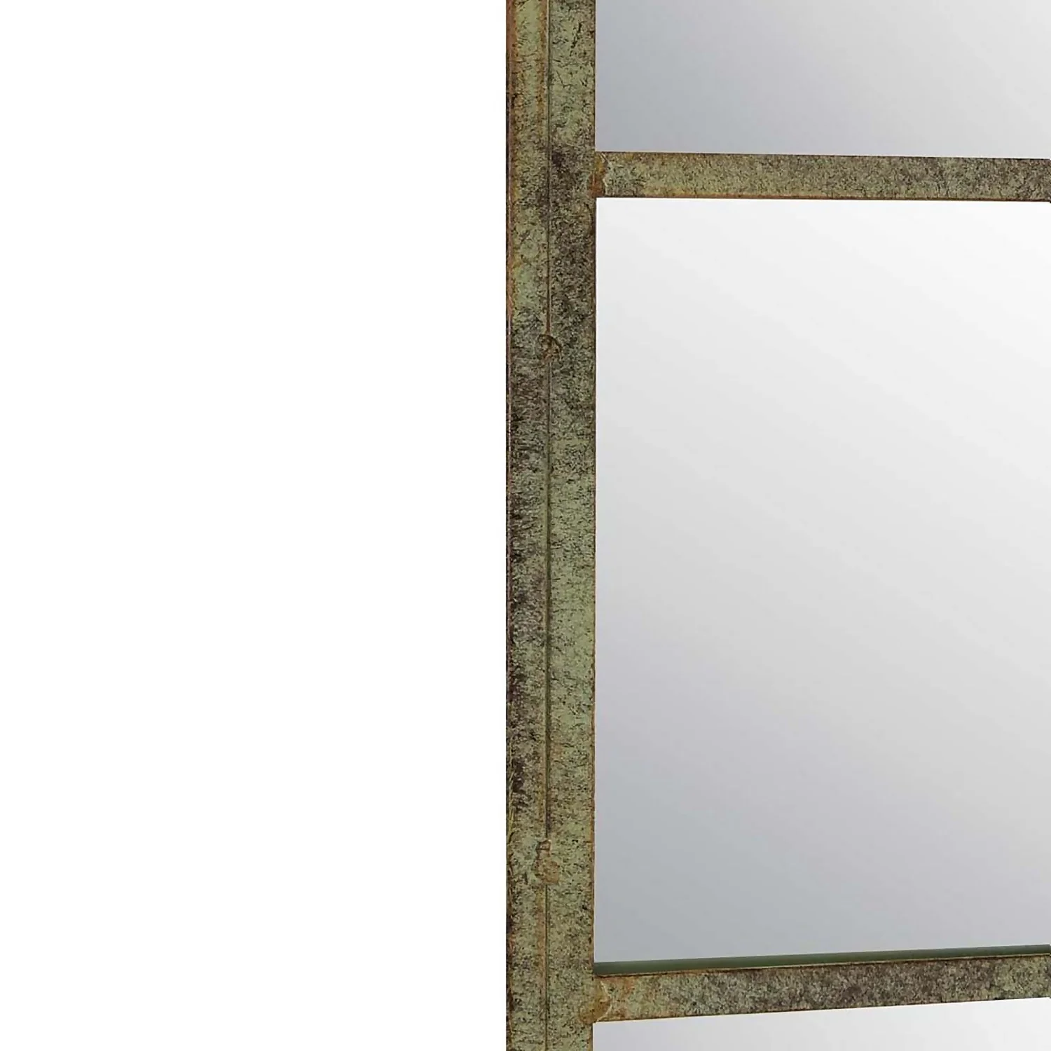 MirrorOutlet Green Country Rustic Multi Panel Design Garden Mirror - 140x56cm 2 MirrorOutlet Green Country Rustic Multi Panel Design Garden Mirror - 140x56cm - Image 2