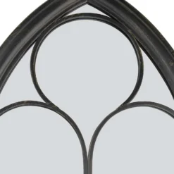 MirrorOutlet Black Somerley Chapel Arch Metal Garden Mirror - 112x61cm -Gardening Tool Store 13950556 1394987139719047