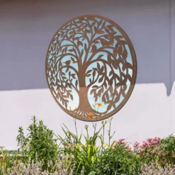 MirrorOutlet Swirl Tree Round Garden Mirror - 100cm 5 MirrorOutlet Swirl Tree Round Garden Mirror - 100cm -Gardening Tool Store 13950587 1874987139291019