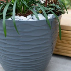 Wave Pot Charcoal - 33cm 8 Wave Pot Charcoal - 33cm -Gardening Tool Store 13973616 9385011239920412