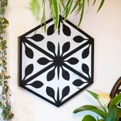 Hexagonal Laser Cut Outdoor Mirror 35cm - Black -Gardening Tool Store 13981007 7935005835323161