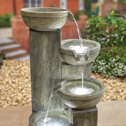 Stylish Fountain Ash Columns Water Feature With LEDs -Gardening Tool Store 14519359 4105047822611828